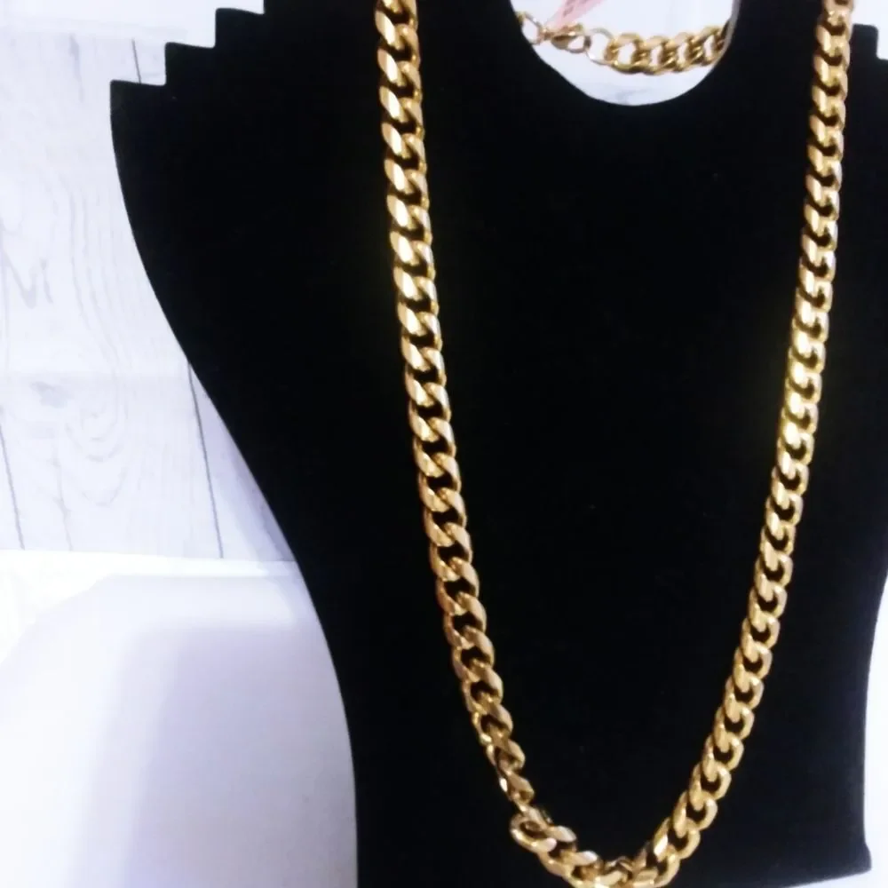 ION Plated YG Curb Necklace 24 in